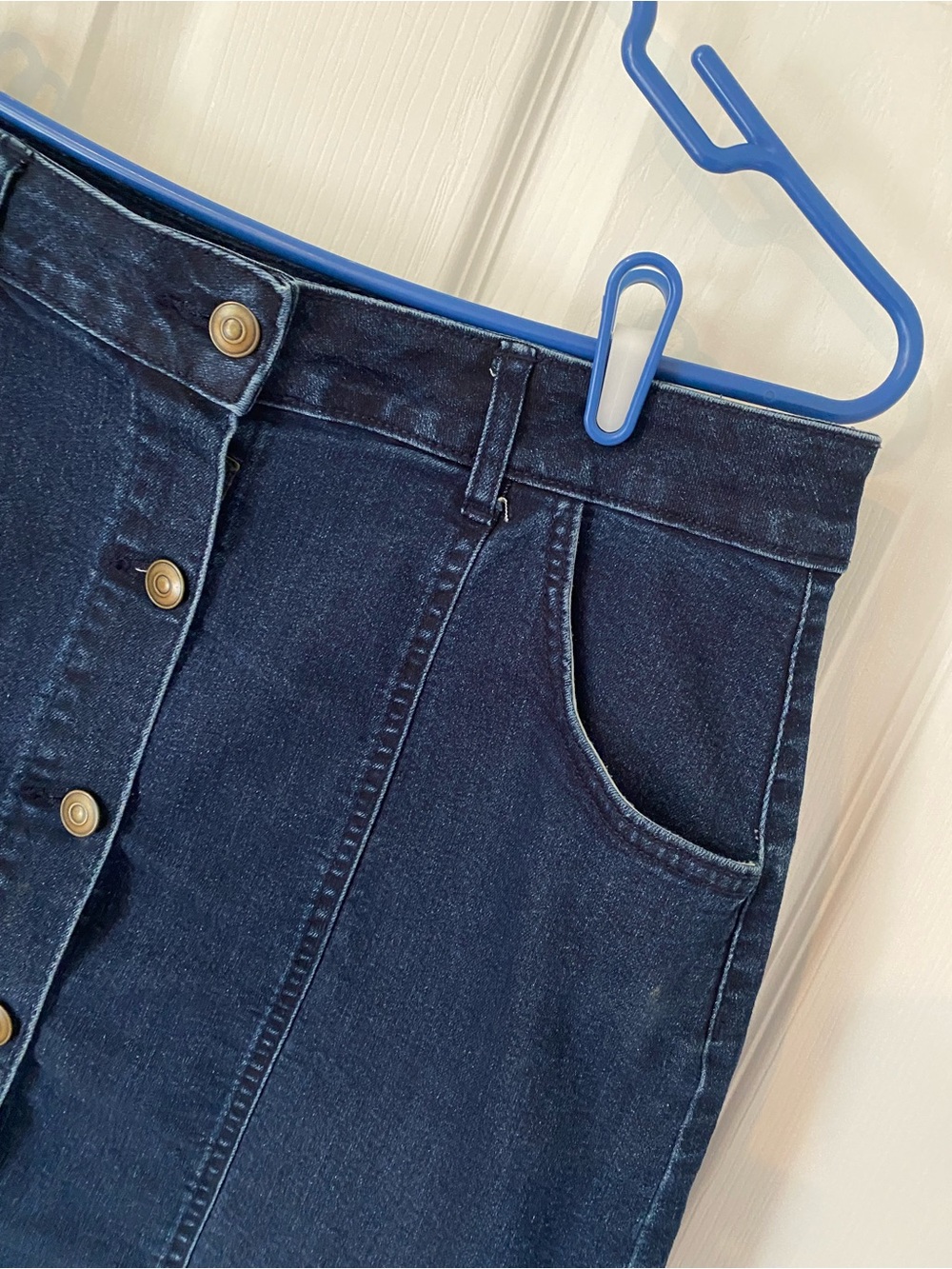 George Dark Blue Button-Front  Denim Skirt - Picture 2 of 7